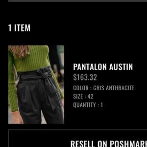 Sezane Austin Trousers Gris Anthracite - Size 42